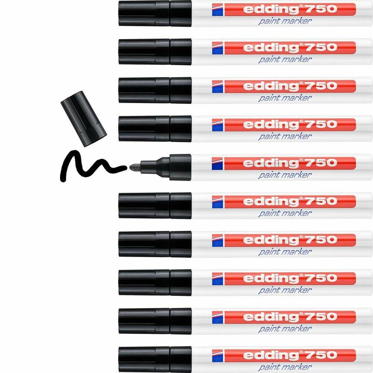 Rotulador permanente Edding 750 Negro (10 Unidades)