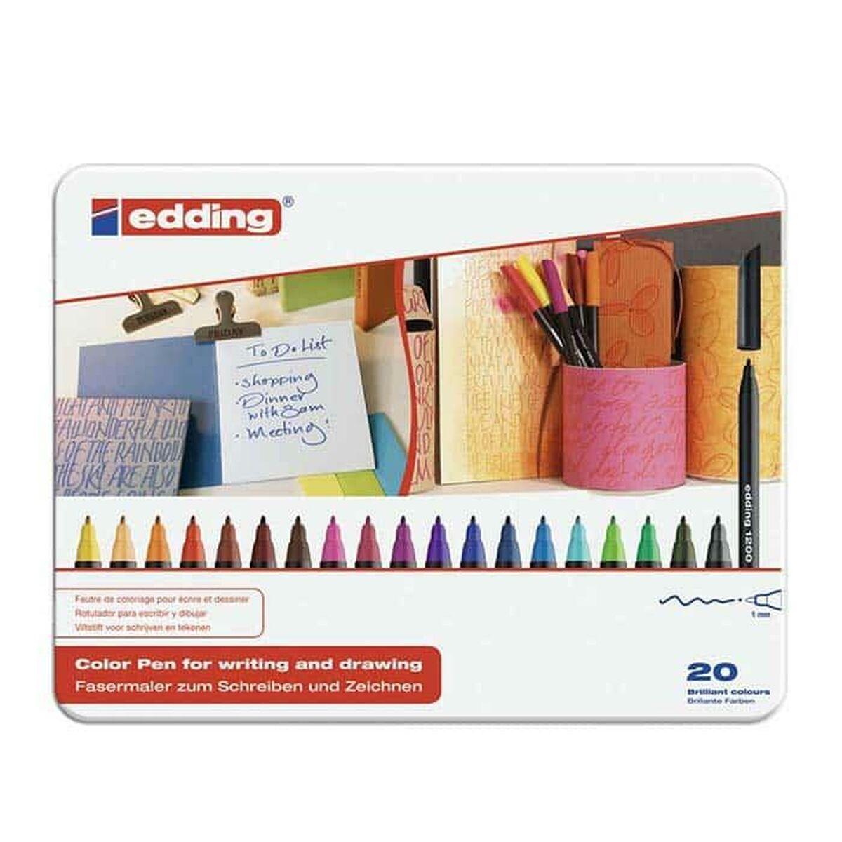 Set de Rotuladores Edding 1200 Caja de Metal (10 Piezas) (10 Unidades)