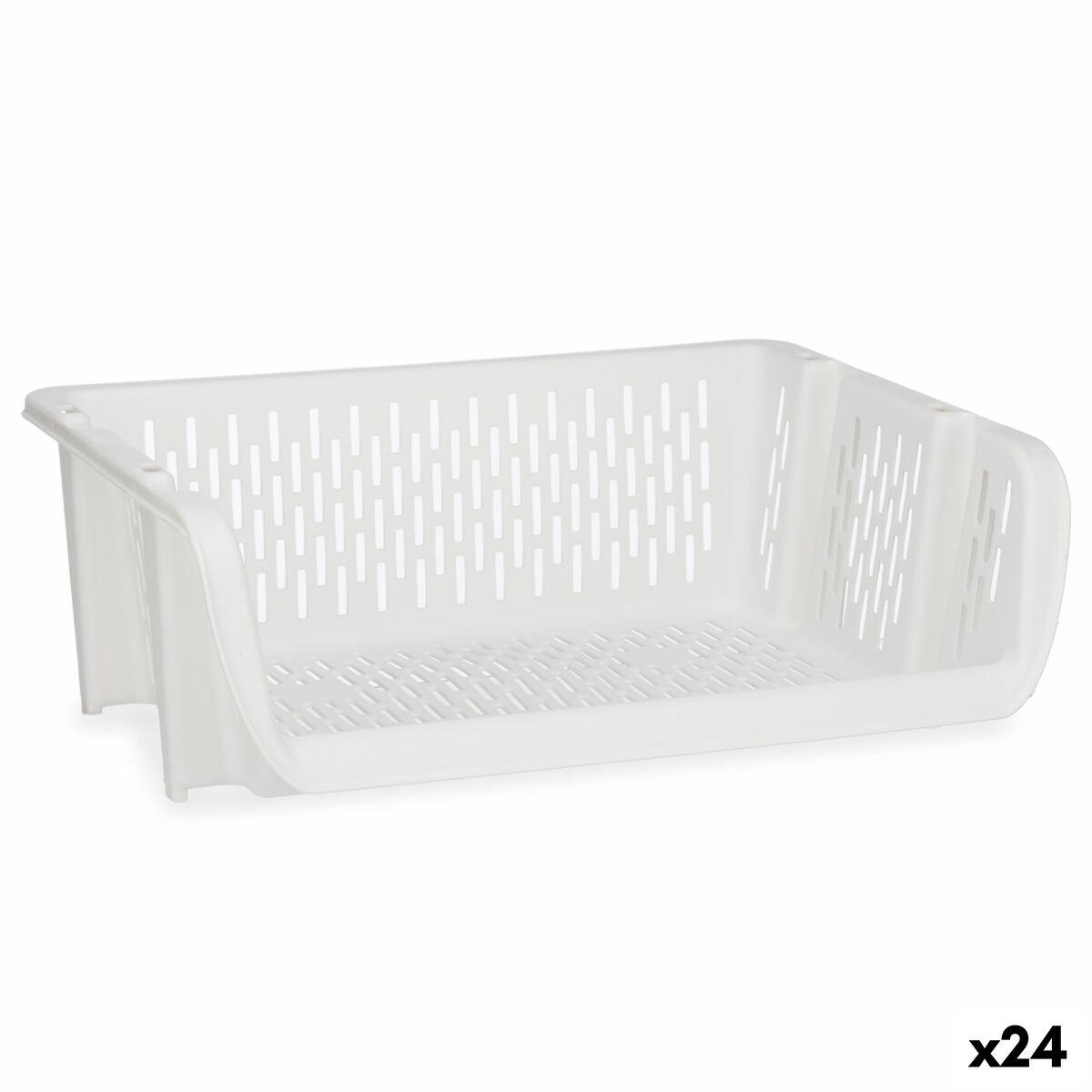 Cesta para verduras Kinvara Q-SHELF-1 Blanco Polipropileno 30 x 13,5 x 38,7 cm (24 Unidades)