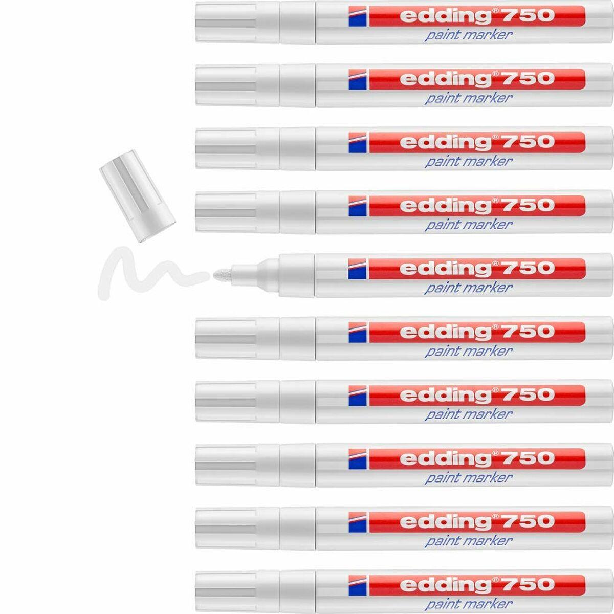 Rotulador permanente Edding 750  Blanco (10 Unidades)