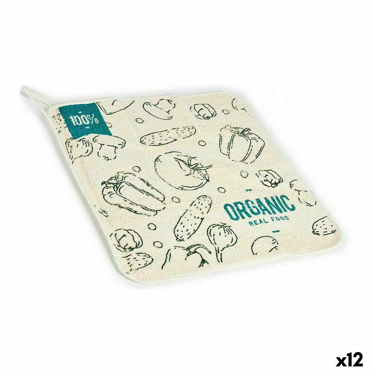 Paño de Cocina Kinvara 1220 Blanco Verde 50 x 0,3 x 50 cm (12 Unidades)