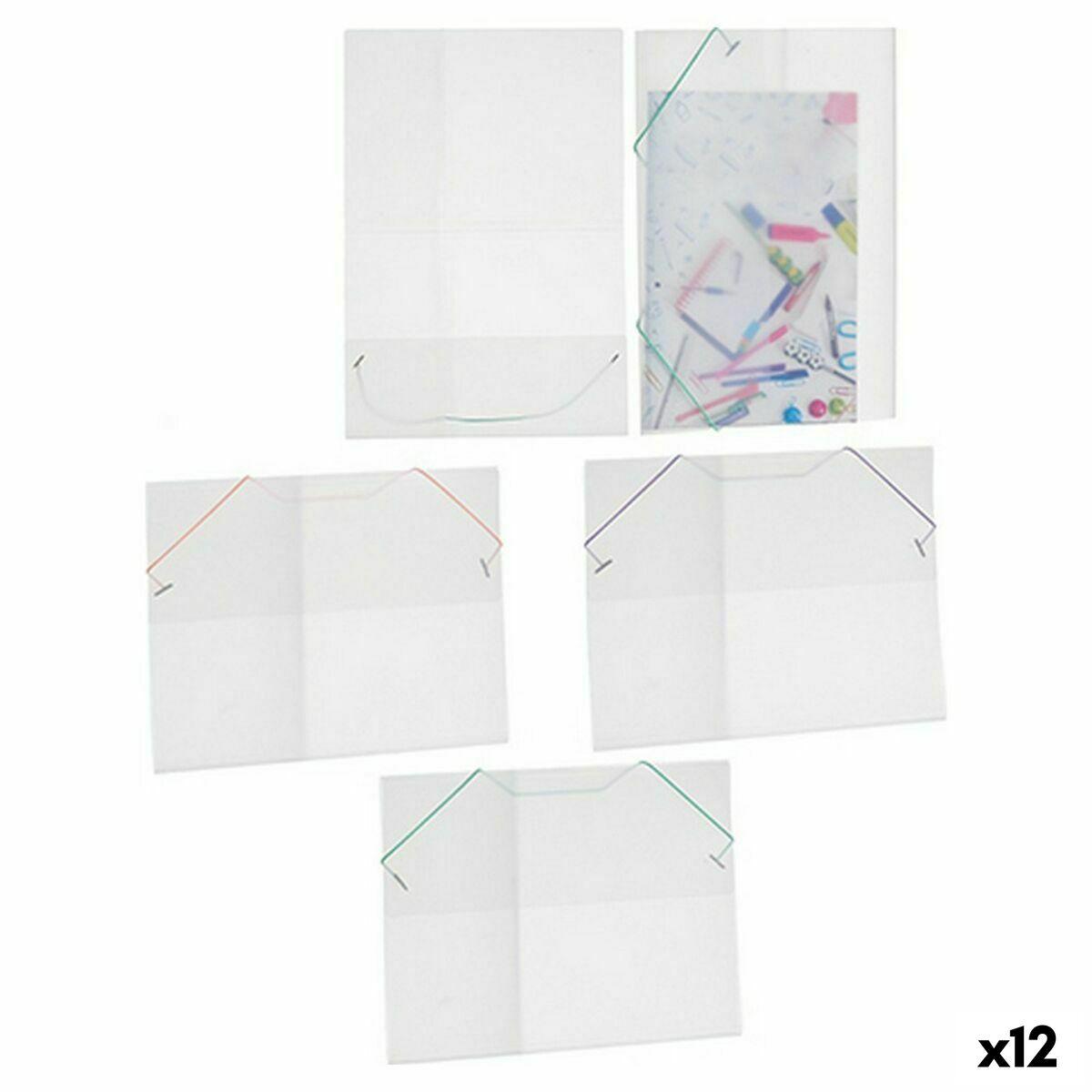 Carpeta Portafolios Pincello ELASTIC 3 COL Verde Transparente (12 Unidades)