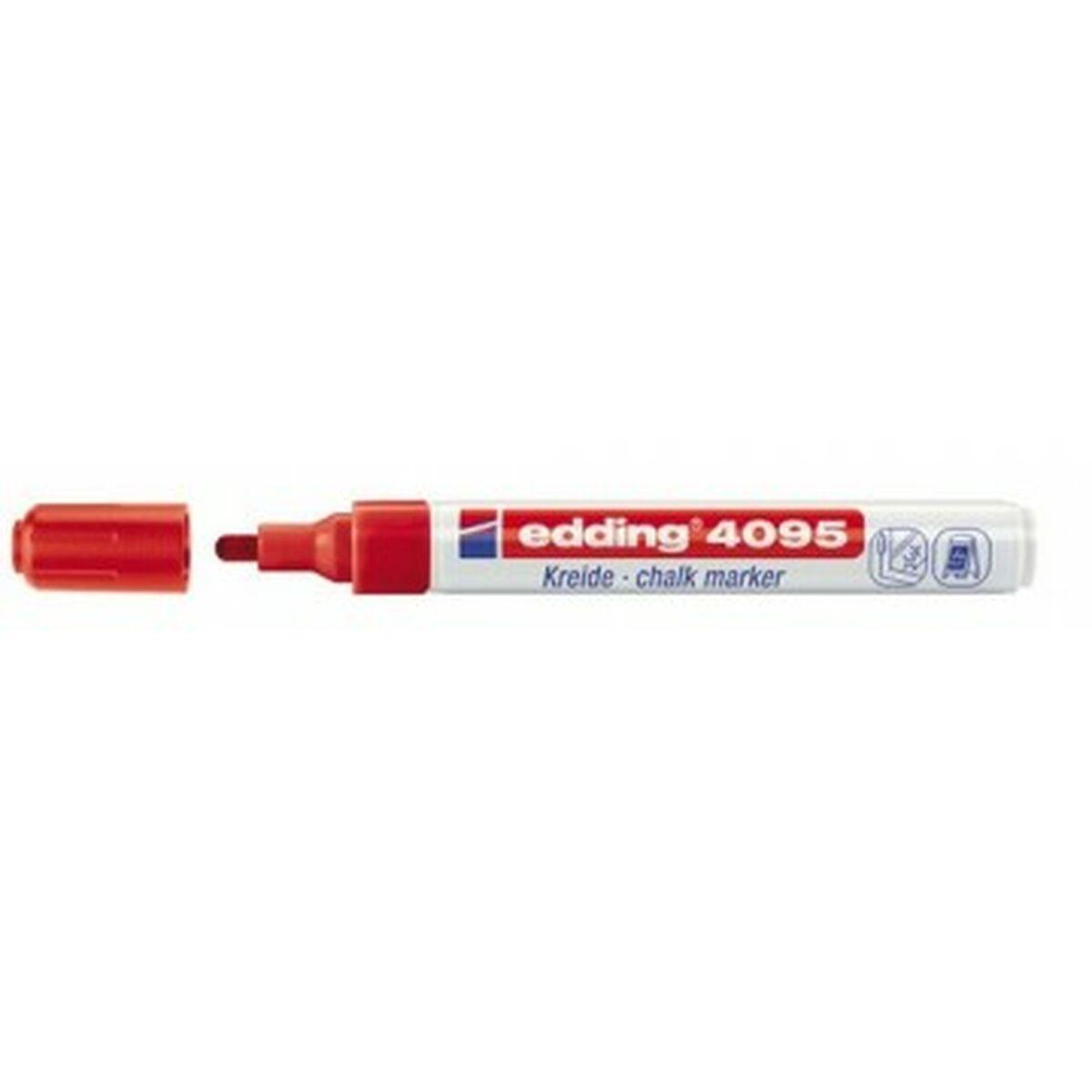 Rotuladores de tiza líquida Edding 4095 Rojo (10 Unidades)
