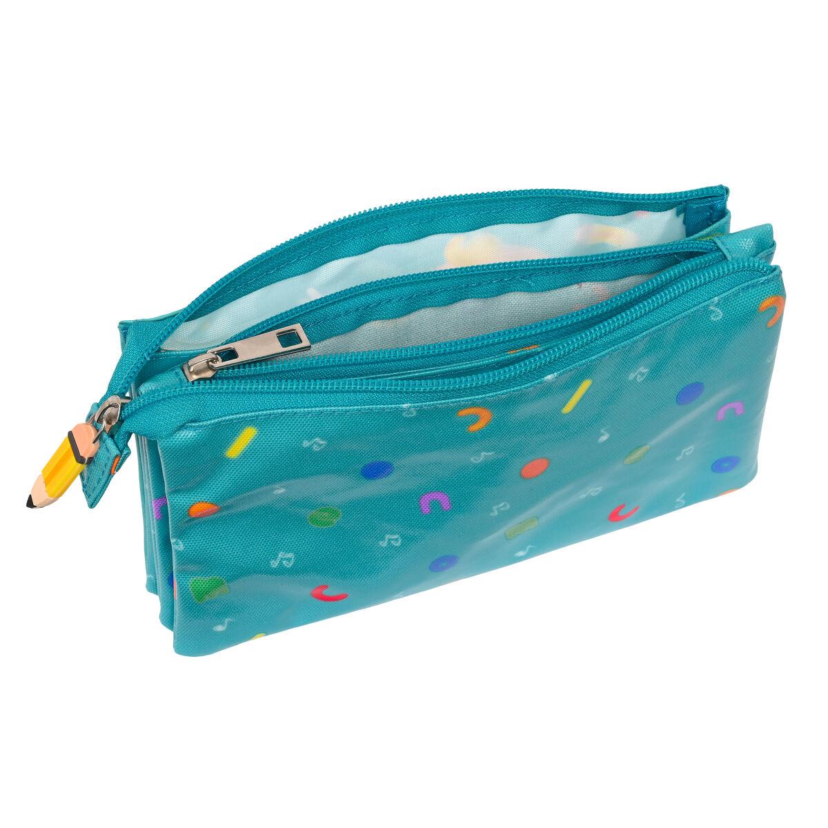 Portatodo Triple CoComelon Back to class Azul claro (22 x 12 x 3 cm)