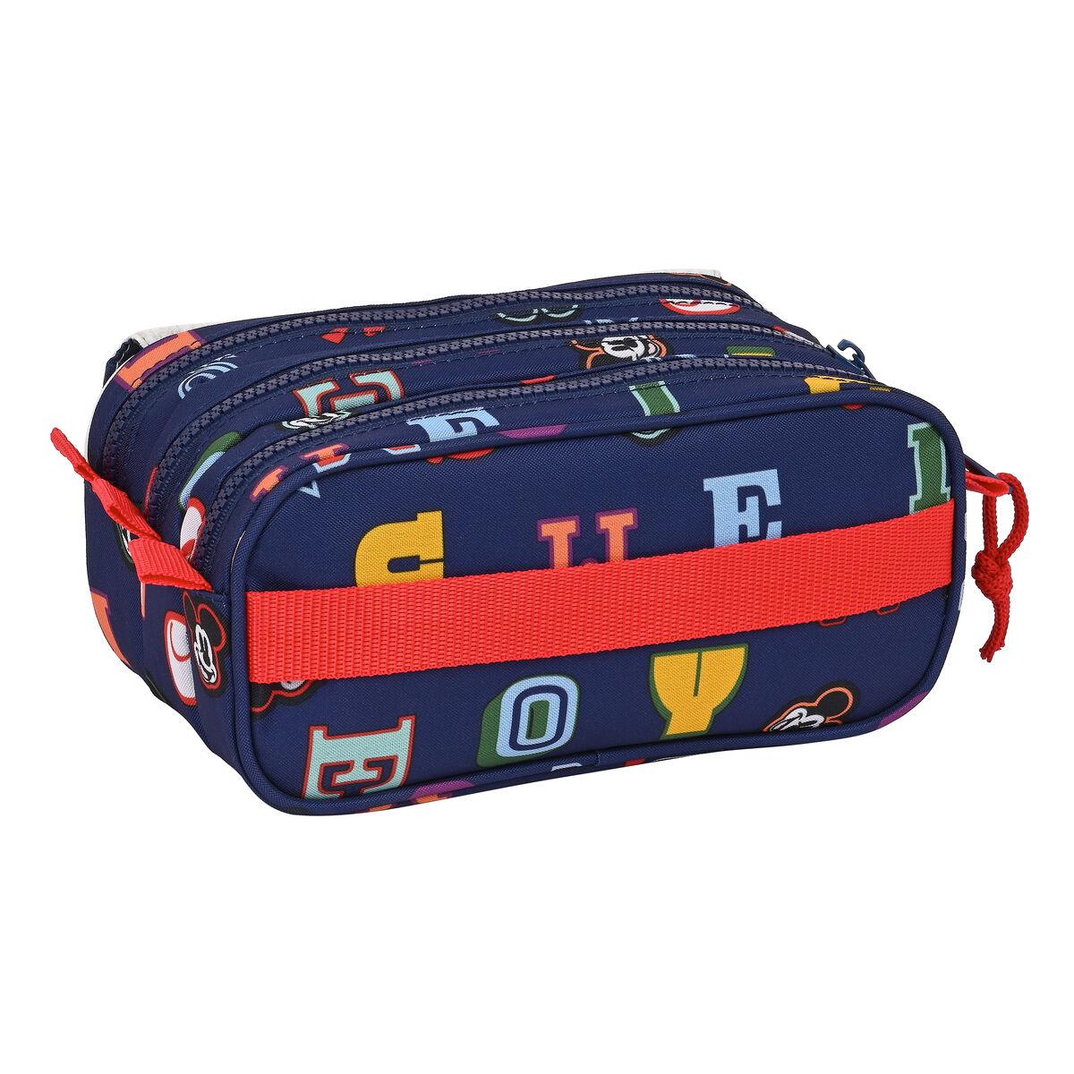 Portatodo Triple Mickey Mouse Clubhouse Only one Azul marino 21,5 x 10 x 8 cm