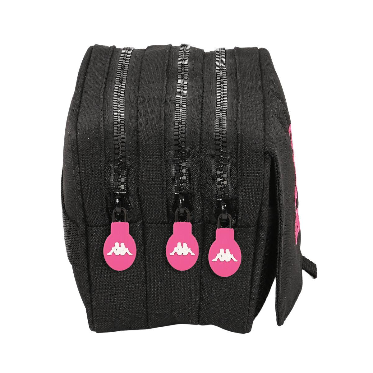 Portatodo Triple Kappa Black and pink Negro (21,5 x 10 x 8 cm)
