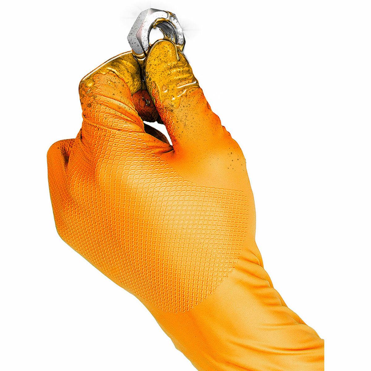Guantes Desechables JUBA Grippaz Caja Sin polvo Naranja Nitrilo (50 Unidades)