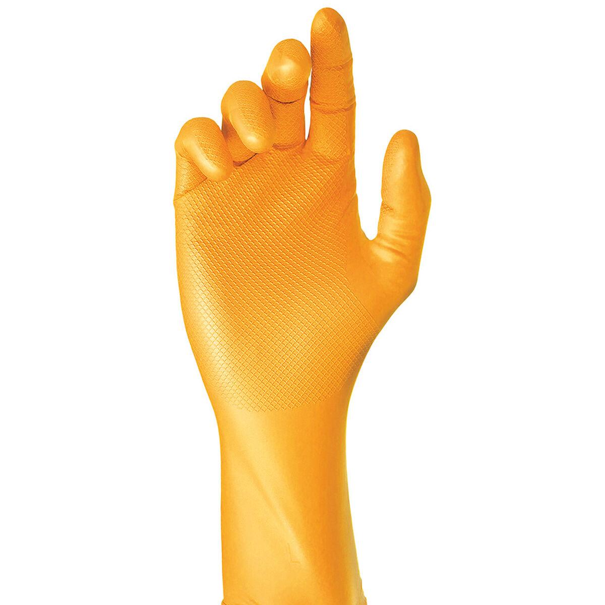 Guantes Desechables JUBA Grippaz Caja Sin polvo Naranja Nitrilo (50 Unidades)