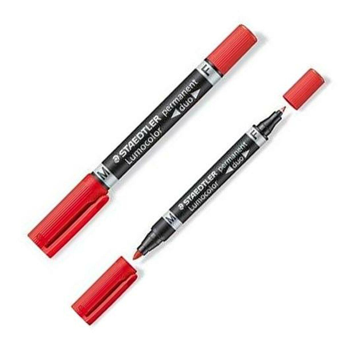 Rotulador permanente Staedtler Lumocolor 348 Doble Rojo (10 Unidades)