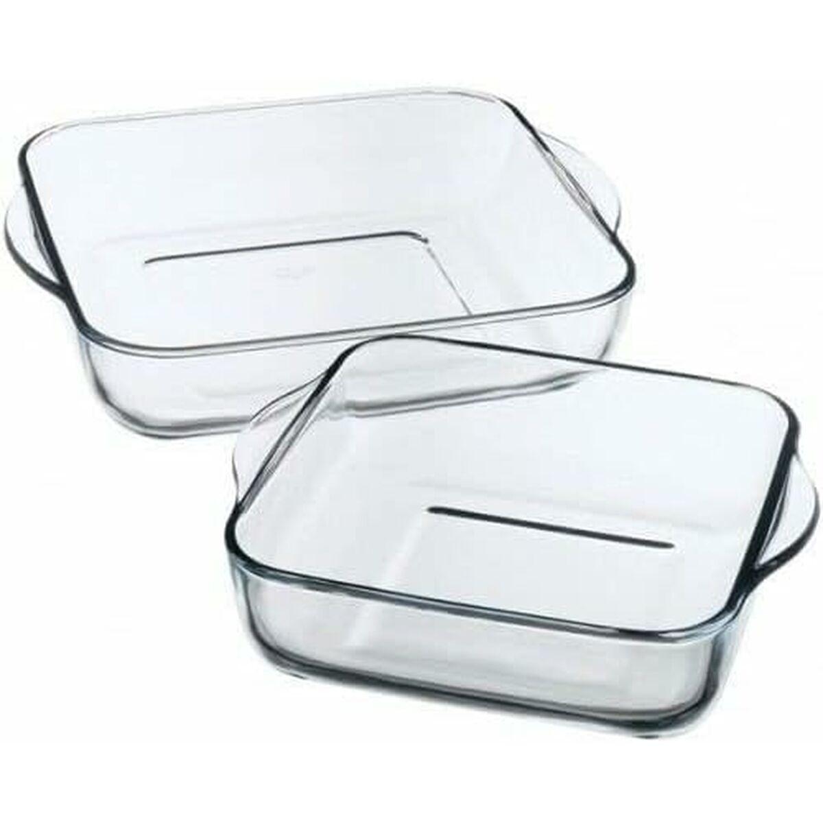 Set de Fuentes para Horno Pasabahce 1690037 Transparente Cristal 1 L (2 Piezas)
