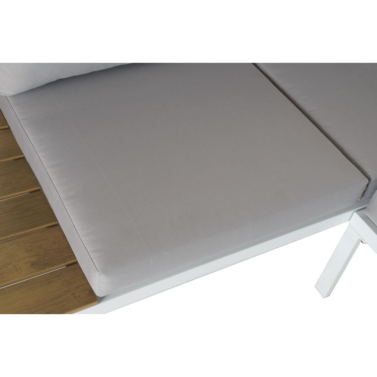 Sofá de Jardín DKD Home Decor Blanco Gris Metal Resina Acero 30 x 40 cm 212 x 155 x 79 cm 228 x 155 x 79 cm