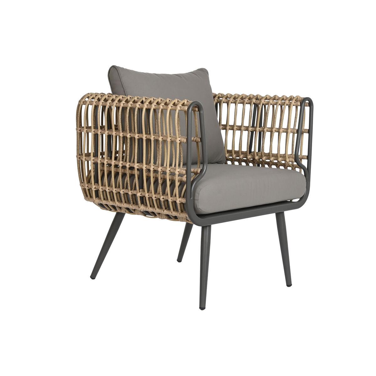 Muebles de Jardín DKD Home Decor Marrón Beige Natural Gris oscuro 144 x 67 x 74 cm (4 Piezas)