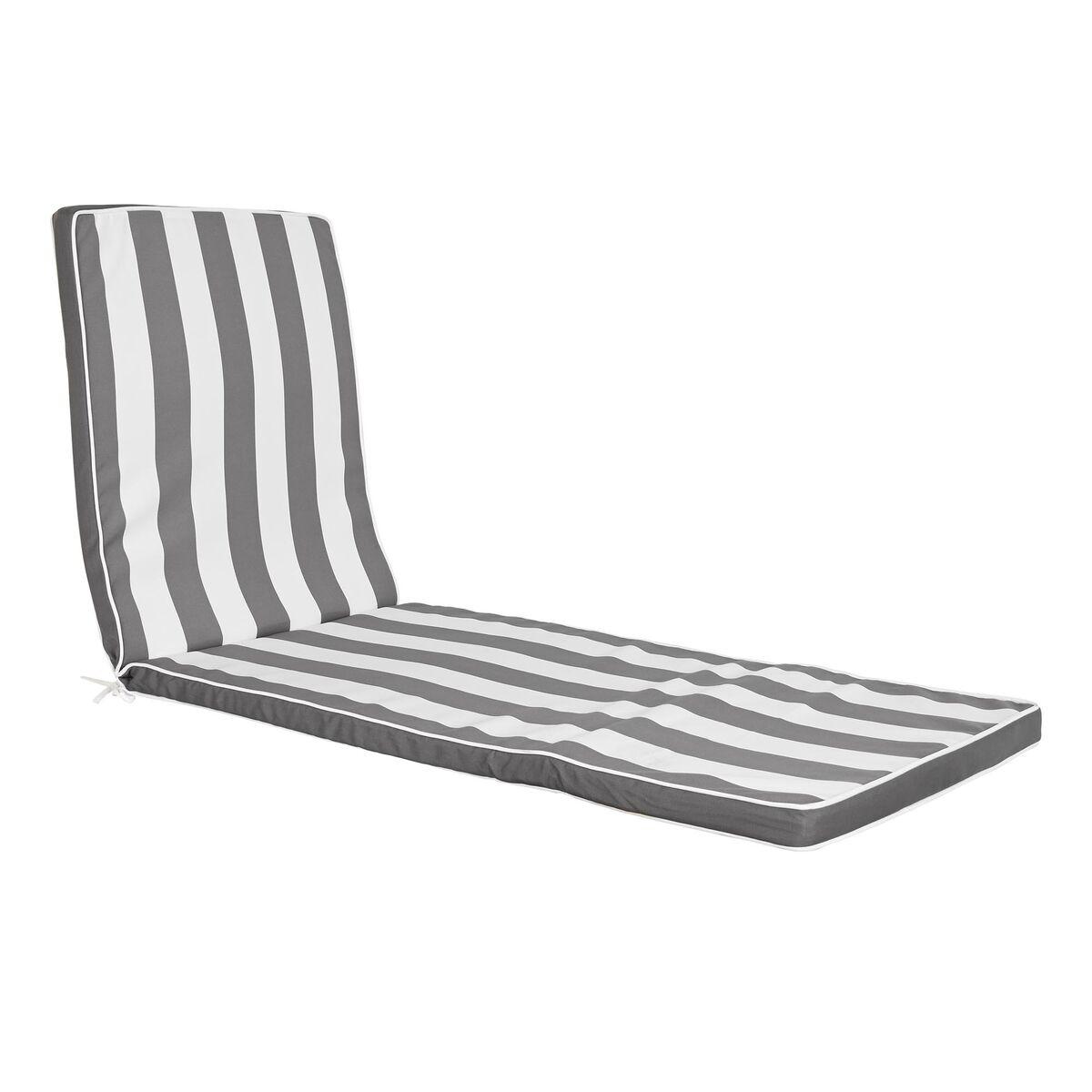 Cojín para Tumbona DKD Home Decor Hamaca Blanco Gris 190 x 60 x 5 cm