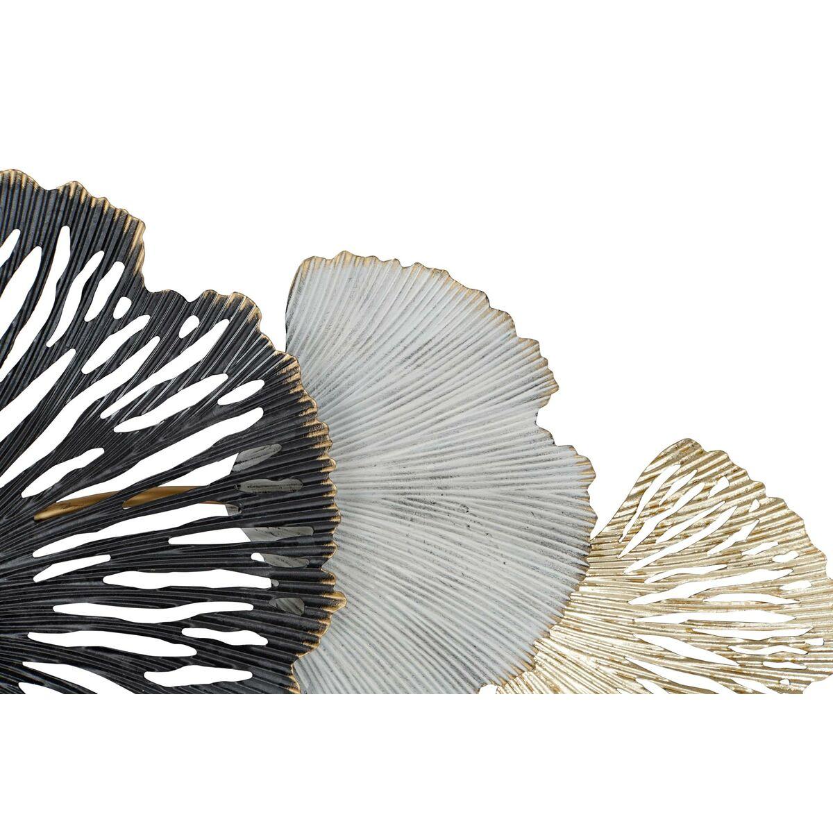 Espejo de pared DKD Home Decor Blanco Negro Dorado Hoja de planta Mediterráneo 74 x 6 x 75 cm