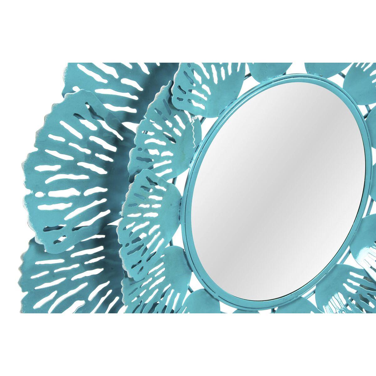 Espejo de pared DKD Home Decor Azul Blanco Coral Mediterráneo 60 x 7 x 60 cm (2 Unidades) (2 Piezas)