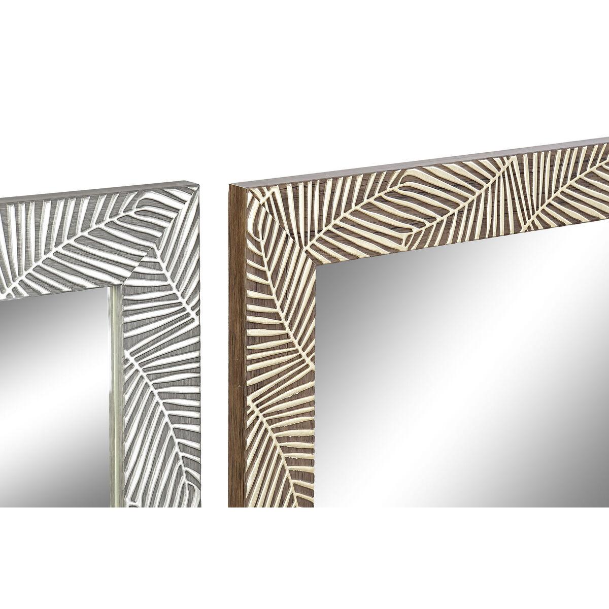 Espejo de pared DKD Home Decor Tropical Hoja de planta 70 x 2 x 97 cm (4 Unidades)