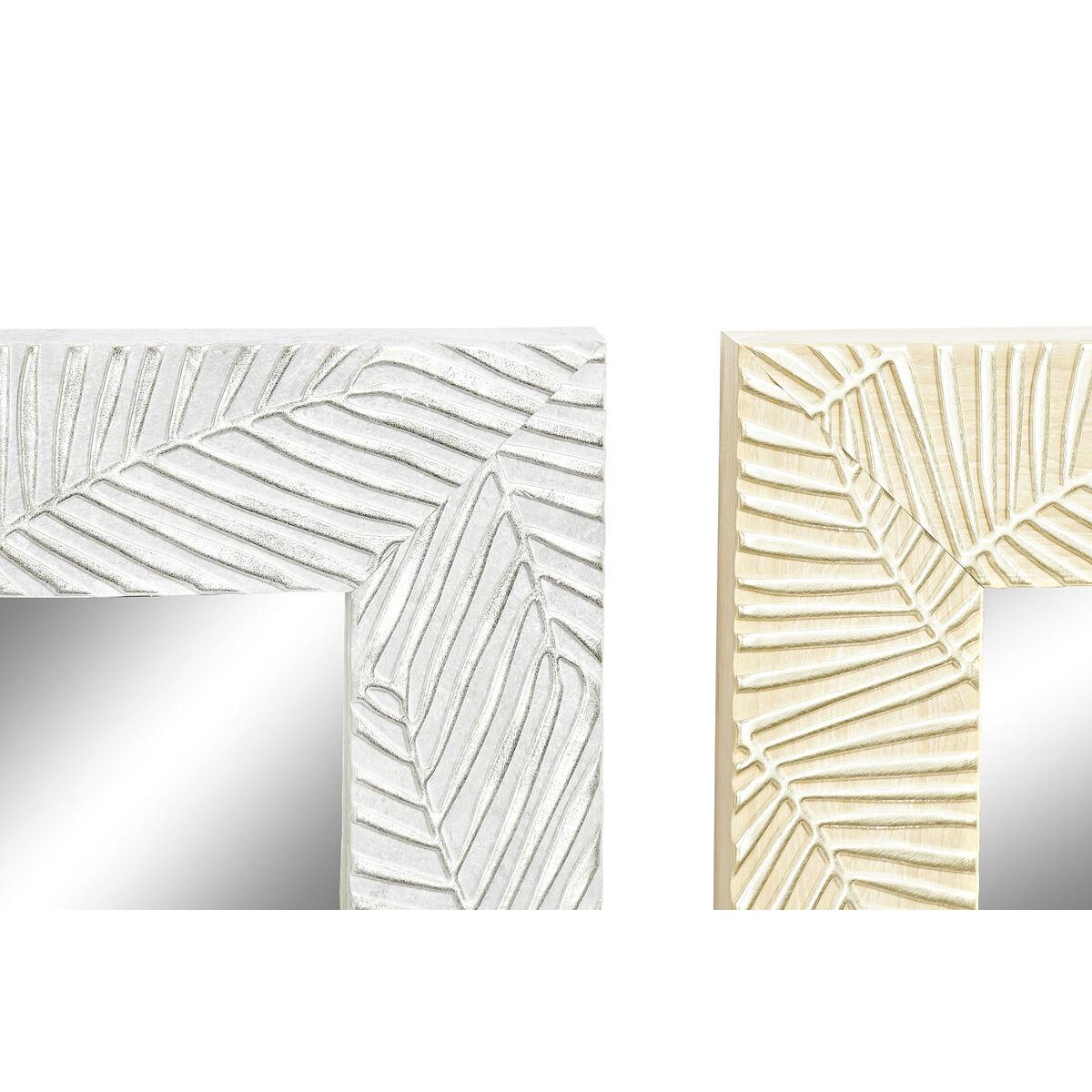 Espejo de pared DKD Home Decor Tropical Hoja de planta 70 x 2 x 97 cm (4 Unidades)