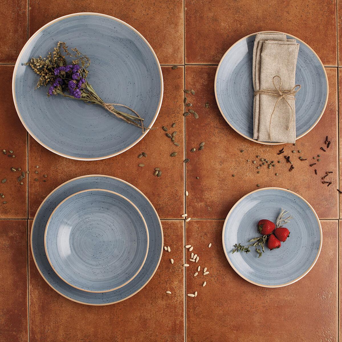 Plato Hondo Ariane Terra Cerámica Azul (Ø 29 cm) (6 Unidades)