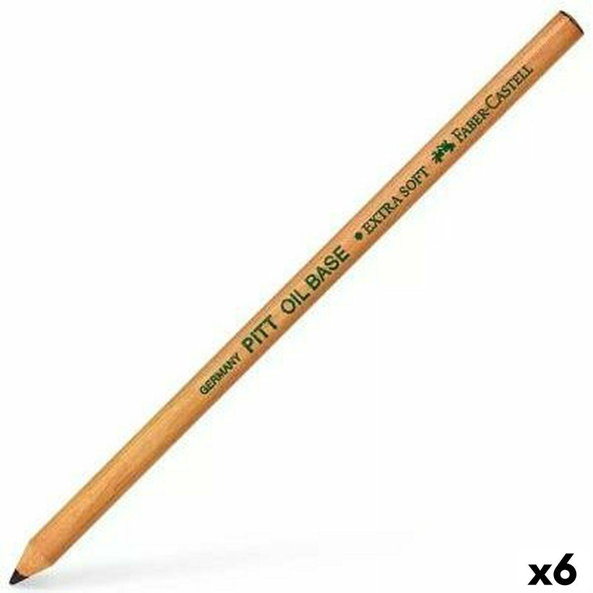 Lápiz Faber-Castell Pitt Oil Base Blando Negro (6 Unidades)