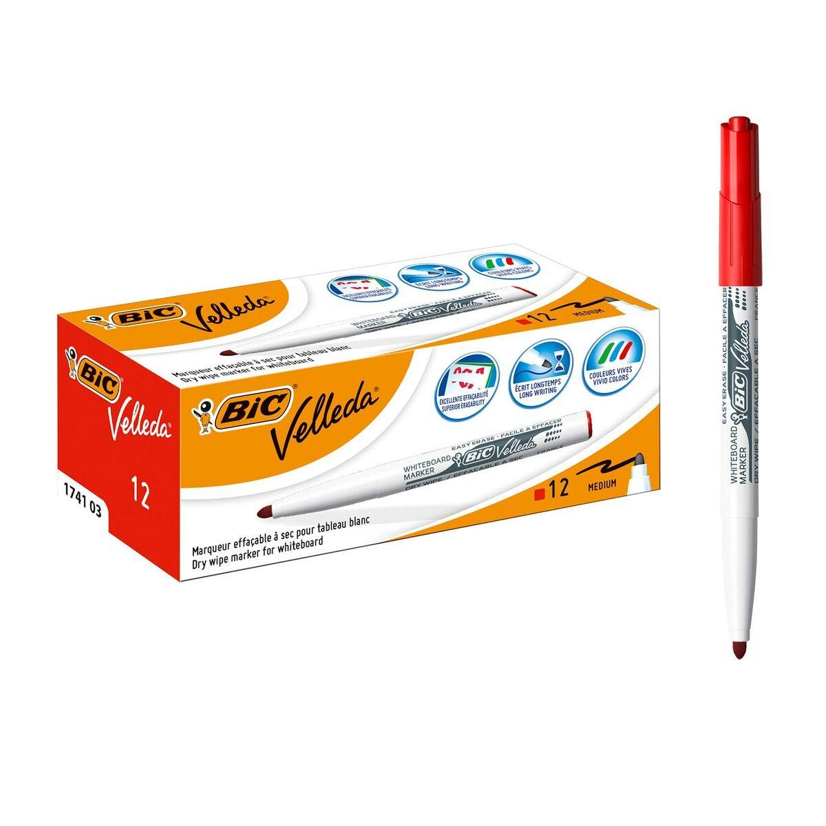 Rotulador Bic Velleda 1741 Pizarra blanca Rojo (12 Unidades)