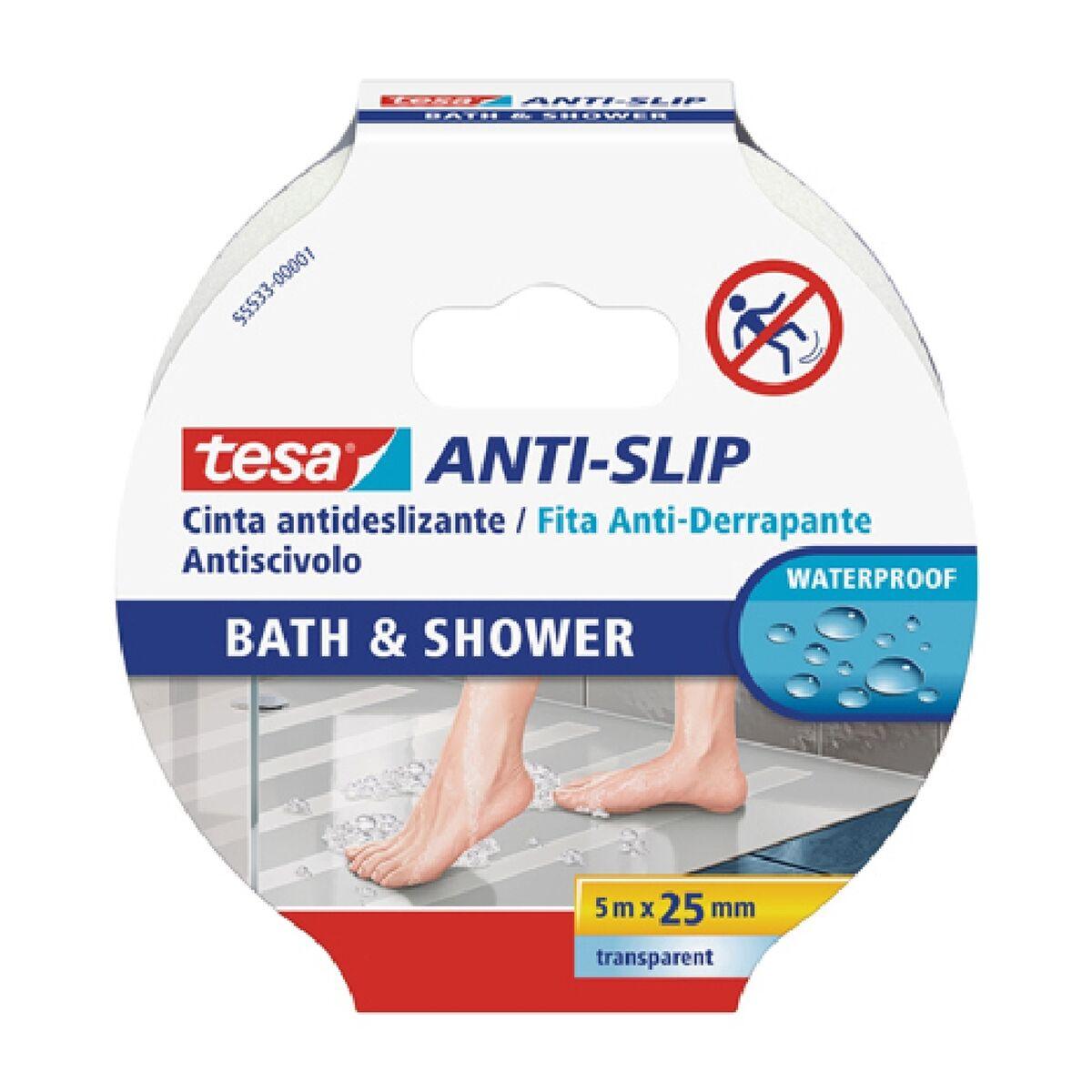Cinta Adhesiva TESA Anti slip bath & shower 5mx25mm Antideslizante Transparente PVC (1 Pieza)