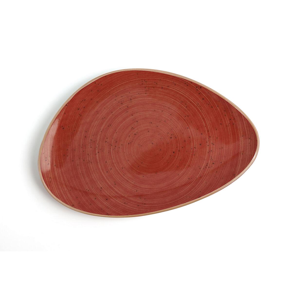 Plato Llano Ariane Terra Triangular Cerámica Rojo (Ø 29 cm) (6 Unidades)
