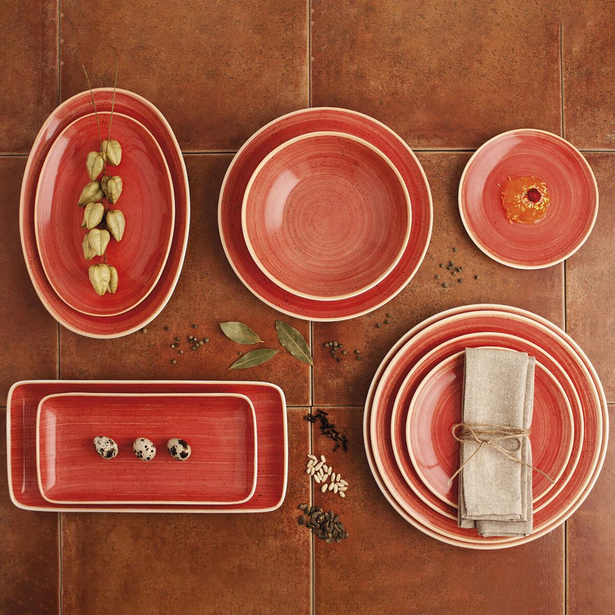 Plato Llano Ariane Terra Cerámica Rojo Ø 18 cm (12 Unidades)