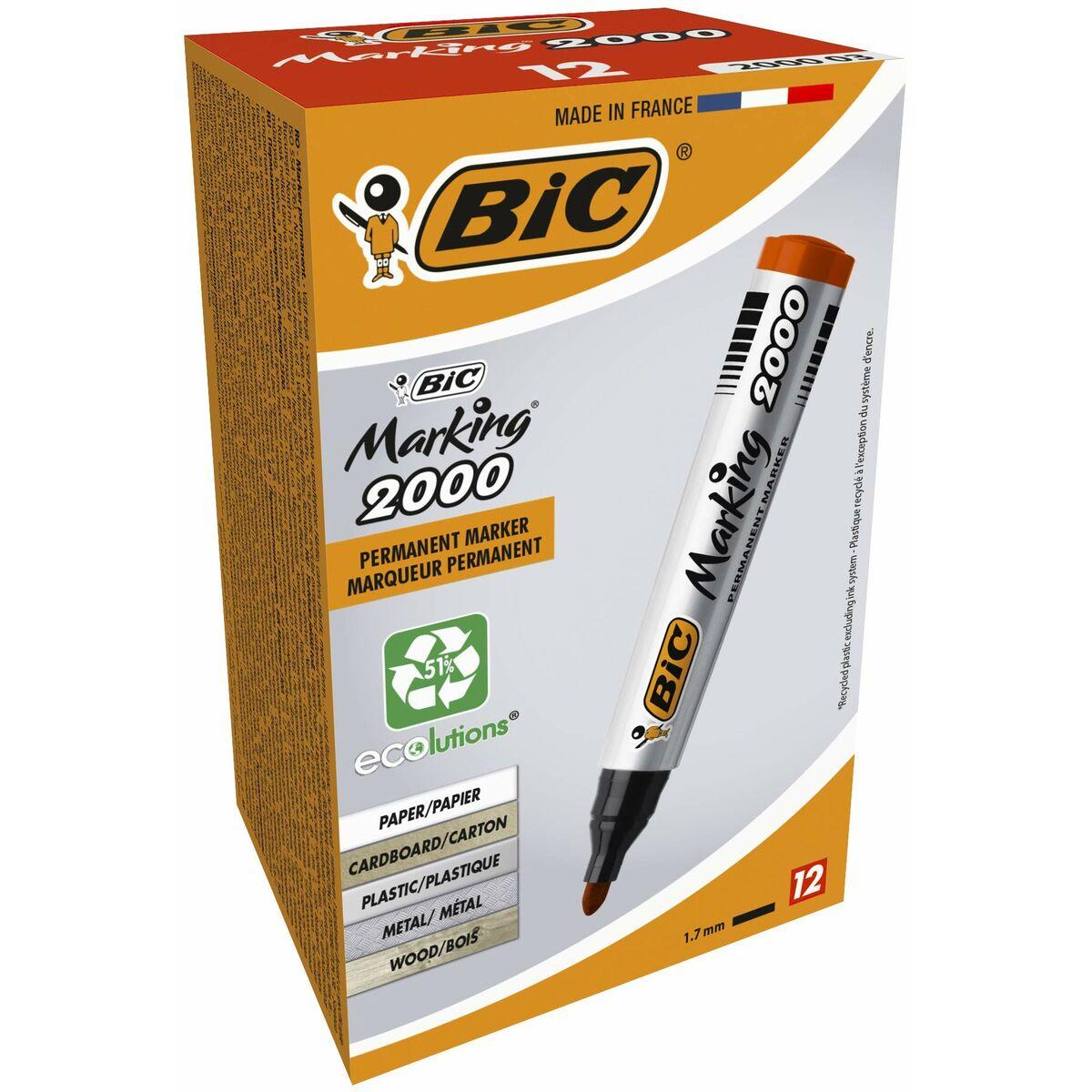 Rotulador permanente Bic Marking 2000 Rojo 12 Piezas