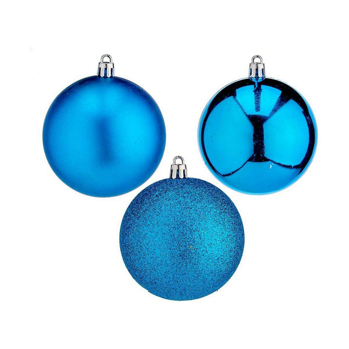 Set de Bolas de Navidad Azul Plástico 8 x 9 x 8 cm (6 Unidades)