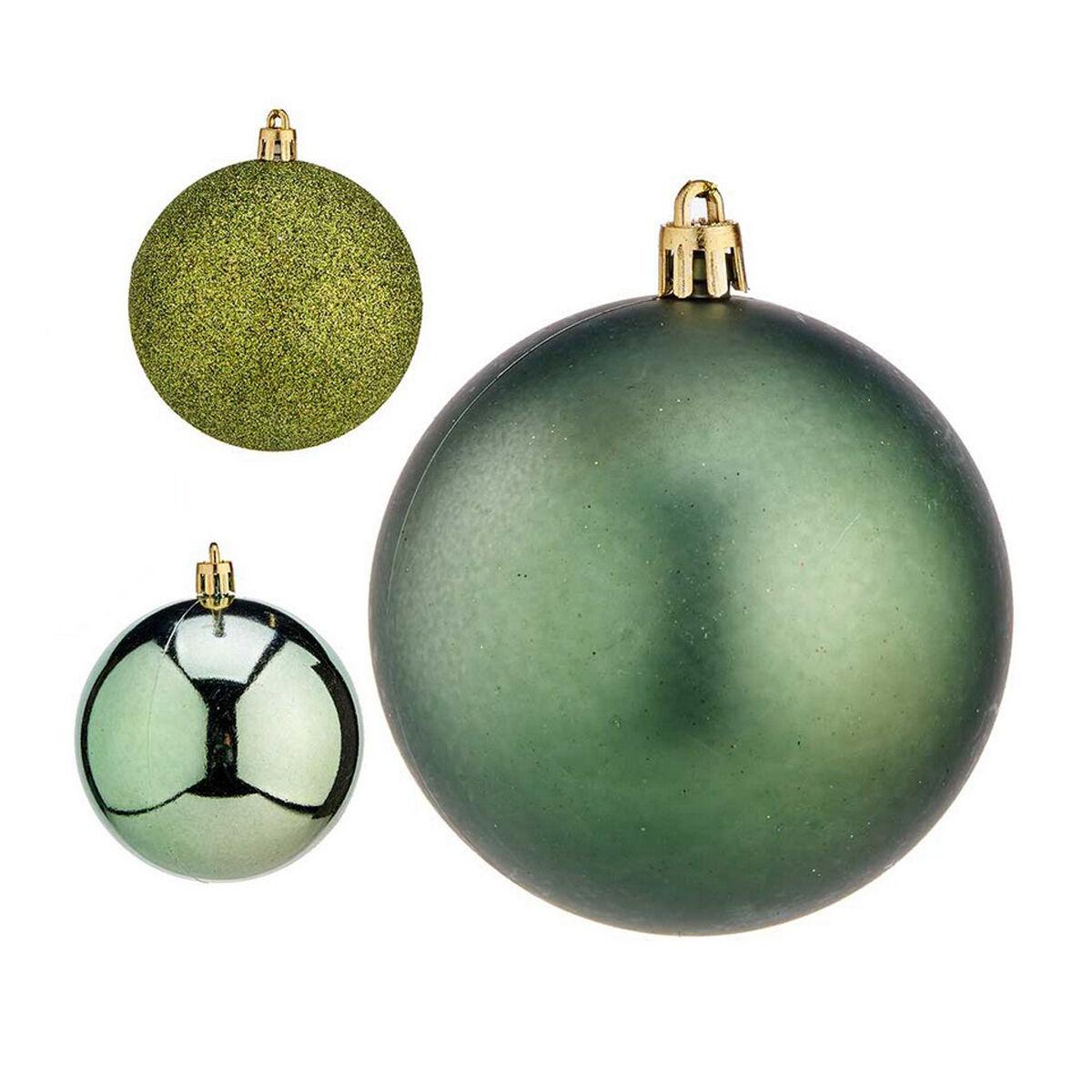 Set de Bolas de Navidad Verde Plástico Ø 8 cm (24 Unidades)