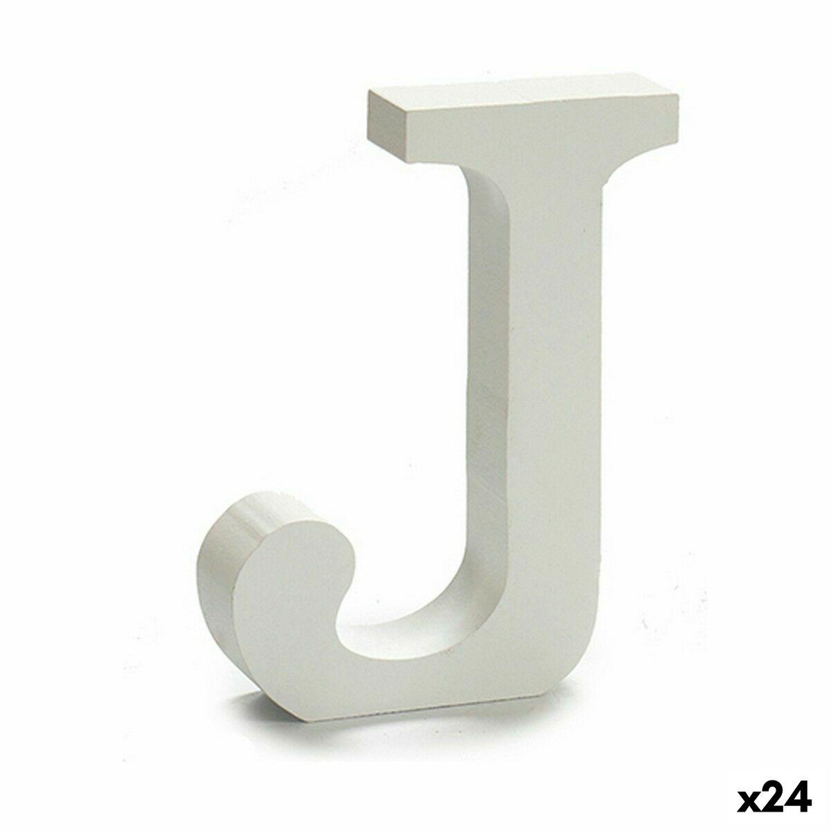 Letra Pincello J Blanco Madera 2 x 11 cm (24 Unidades)