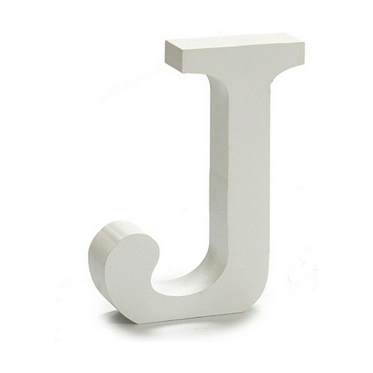 Letra Pincello J Blanco Madera 2 x 11 cm (24 Unidades)