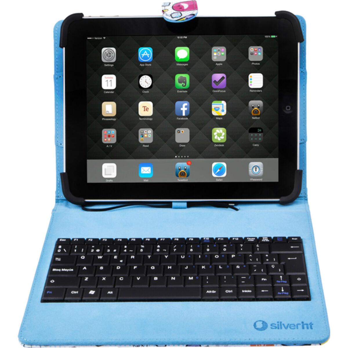Funda para Tablet Silver HT Qwerty Español 10,1