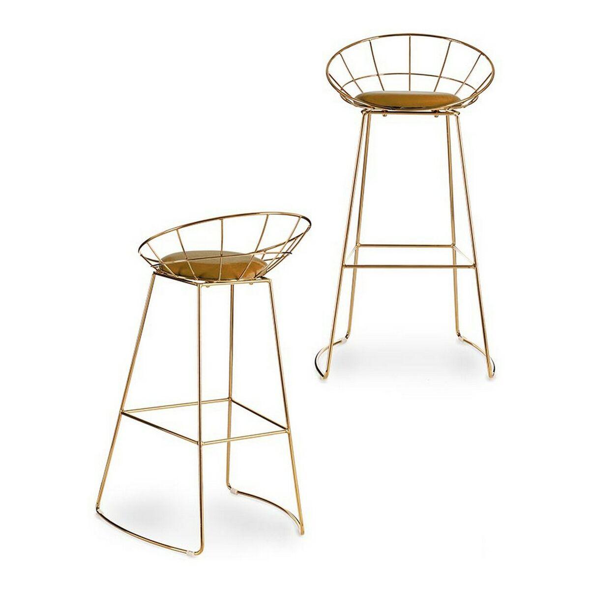 Taburete Dorado Mostaza Hierro (51 x 94 x 52 cm) (2 Unidades)