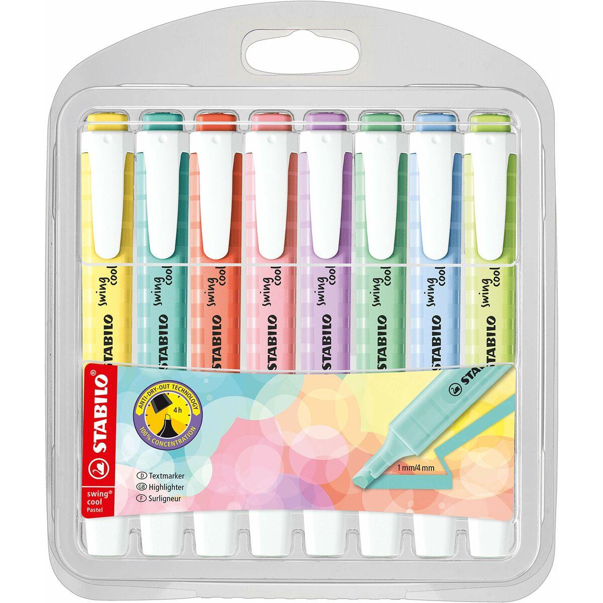Marcador Fluorescente Stabilo swing cool Pastell Multicolor 8 Piezas