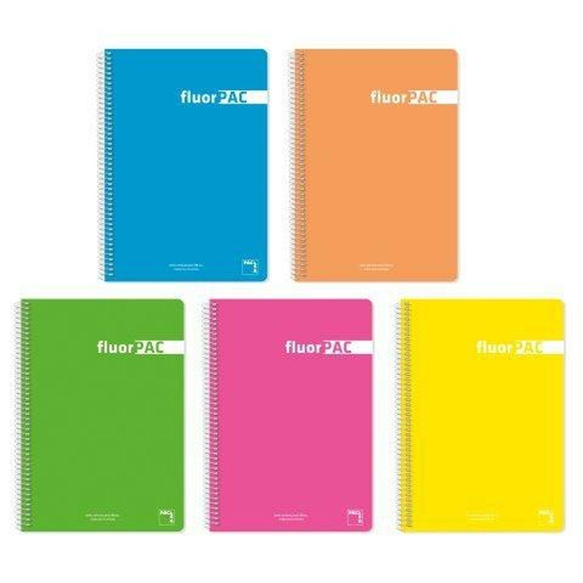 Cuaderno Pacsa FluorPAC Multicolor Din A4 80 Hojas 21,5 x 31,5 cm 5 Piezas