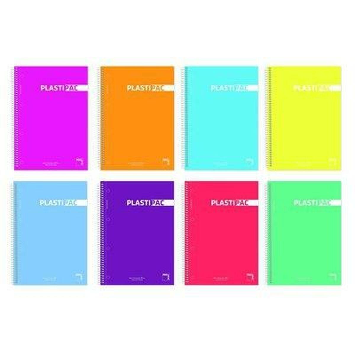 Cuaderno Pacsa Plastipac Multicolor A5 100 Hojas 4 Piezas