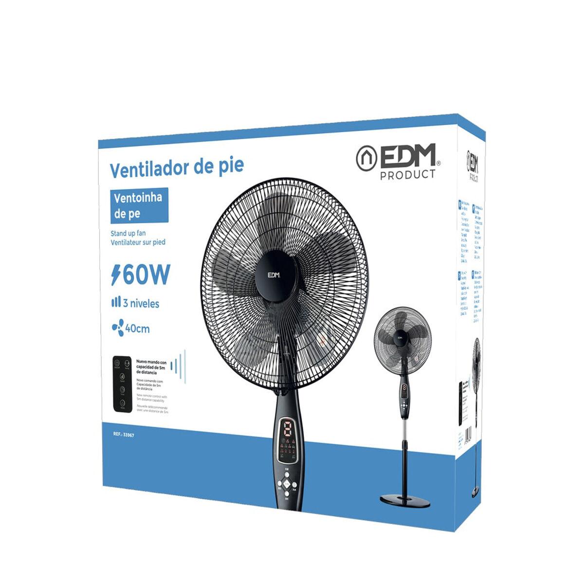 Ventilador de Pie EDM Negro 60 W