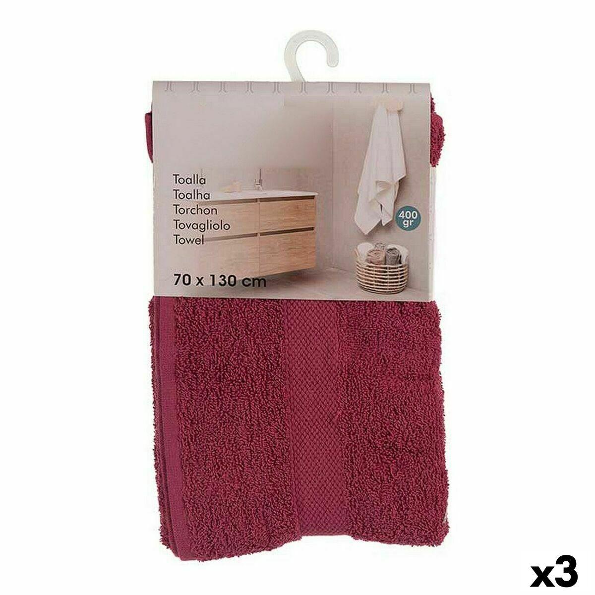 Toalla de baño Berilo 5313 Granate 80 % algodón 20 % Poliéster 70 x 0,5 x 130 cm (3 Unidades)