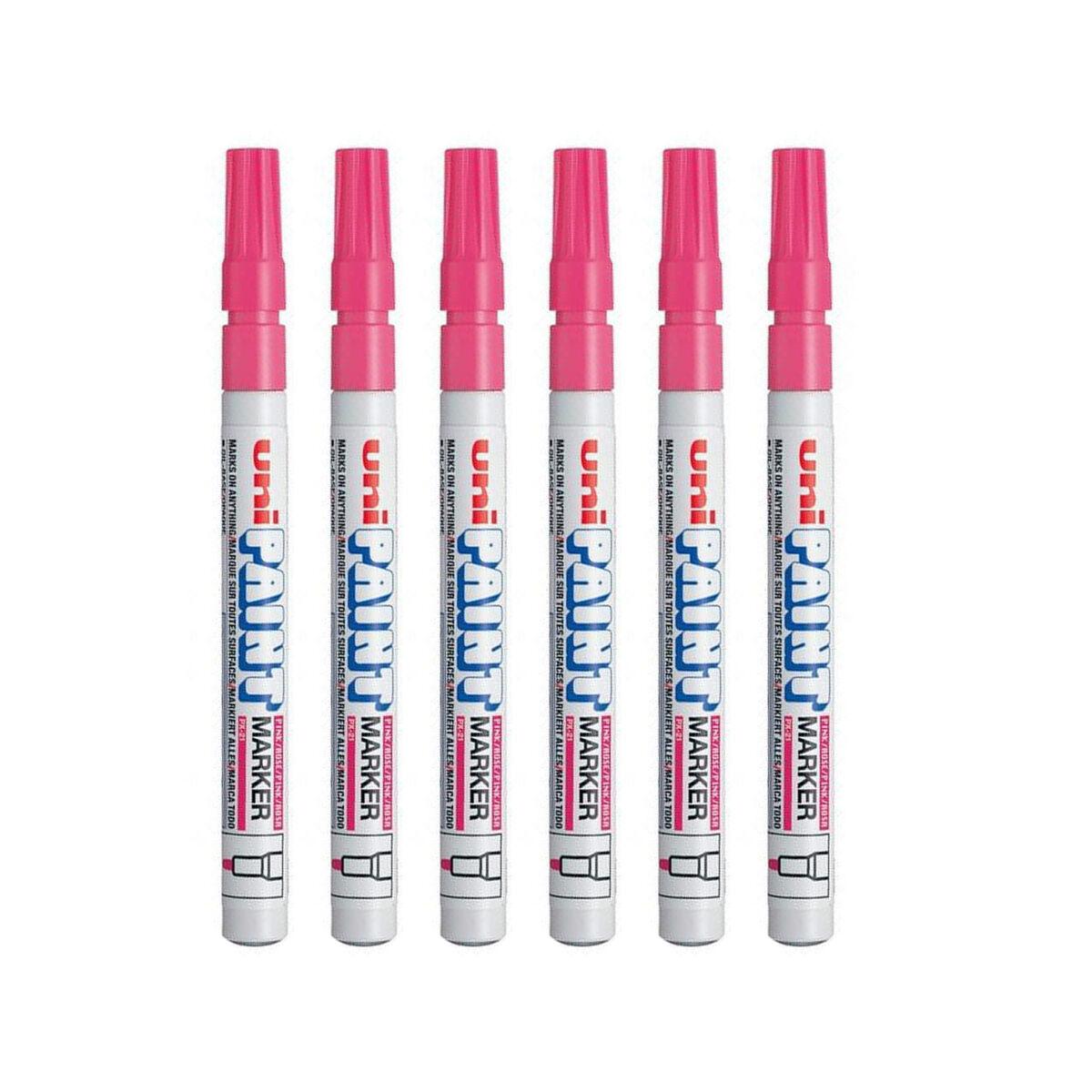 Set de Marcadores Uni-Ball PX-21L 6 Piezas Rosa (2 Unidades)