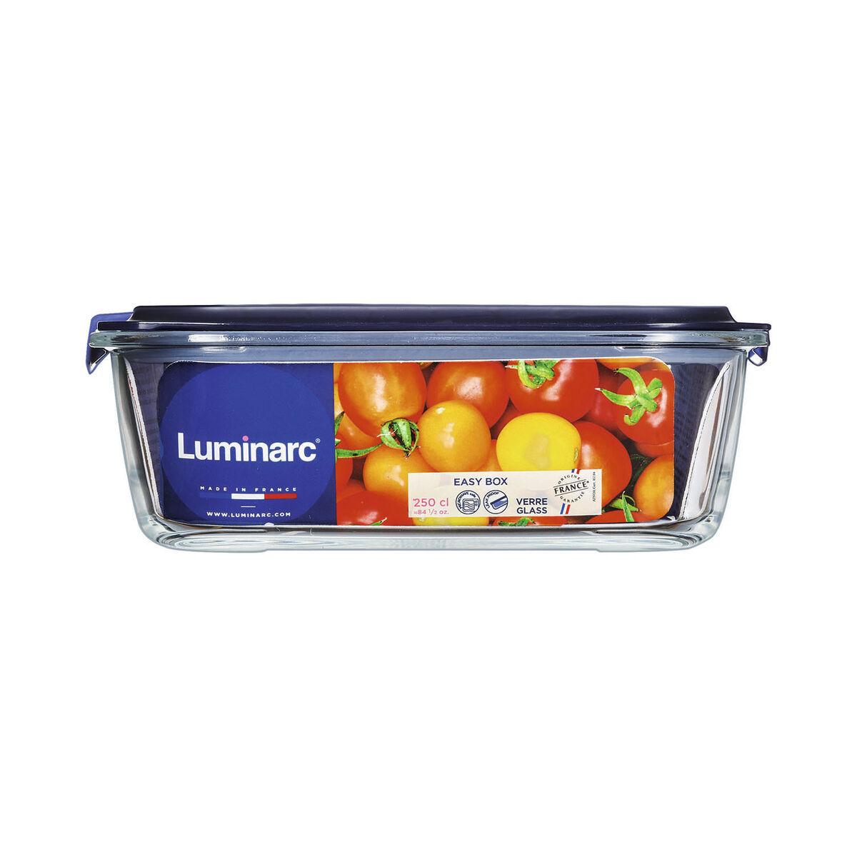 Fiambrera Hermética Luminarc Easy Box Azul 2,5 L Vidrio (6 Unidades)