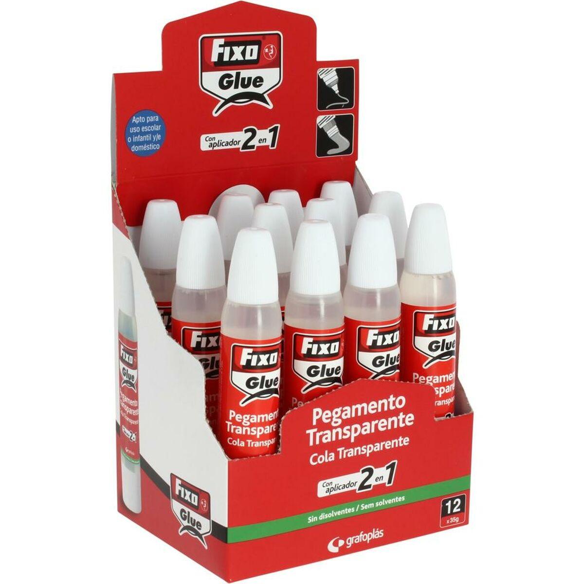 Adhesivo Instantáneo Fixo Doble punta Transparente 12 Piezas 35 g