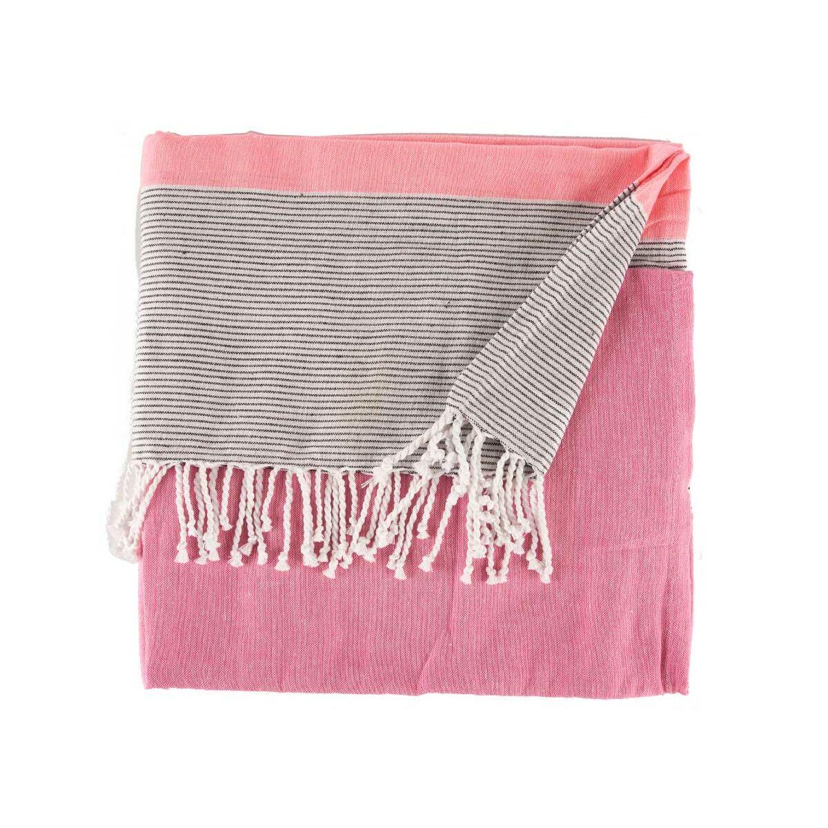 Foulard Multiusos Rayas 160 x 200 cm Rosa (12 Unidades)