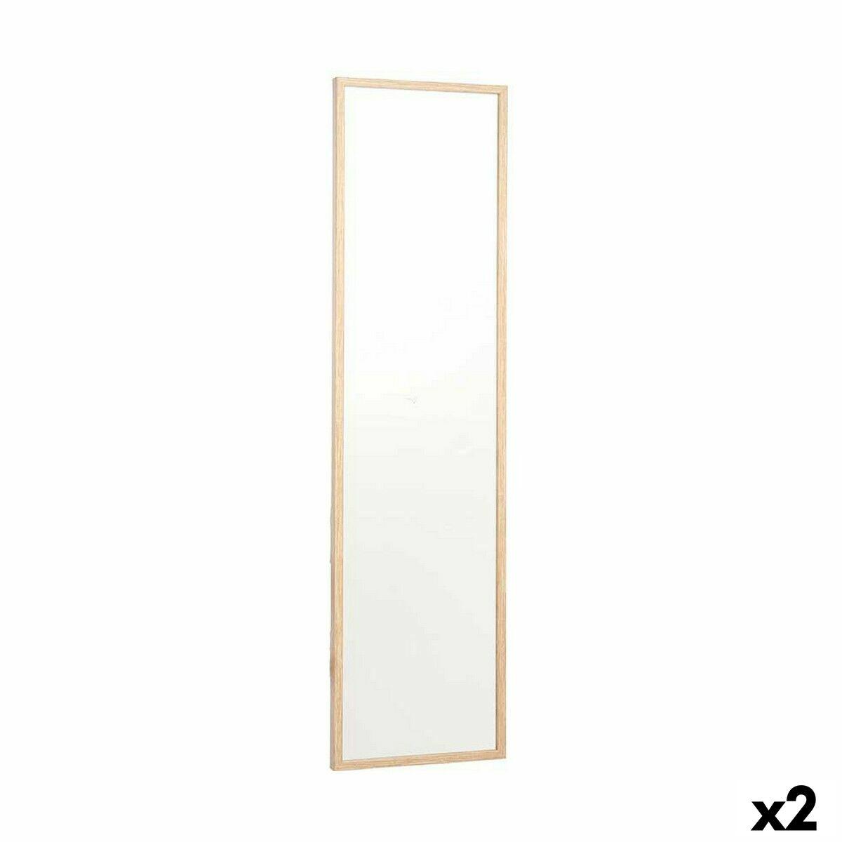 Espejo de pared 30 x 120 cm Marrón Madera MDF (2 Unidades)