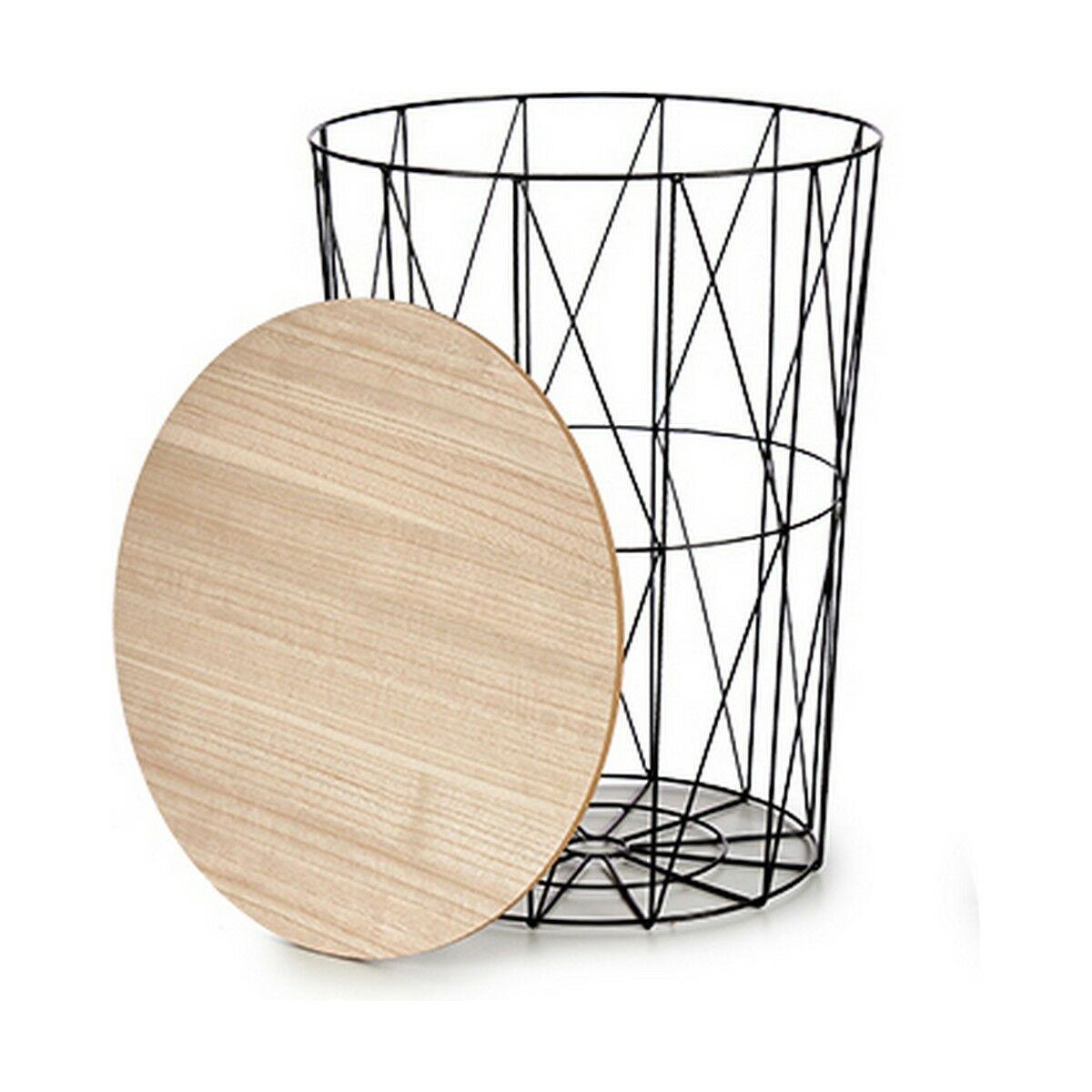Mesa auxiliar Marrón Negro Metal Cartón Madera MDF (4 Unidades)