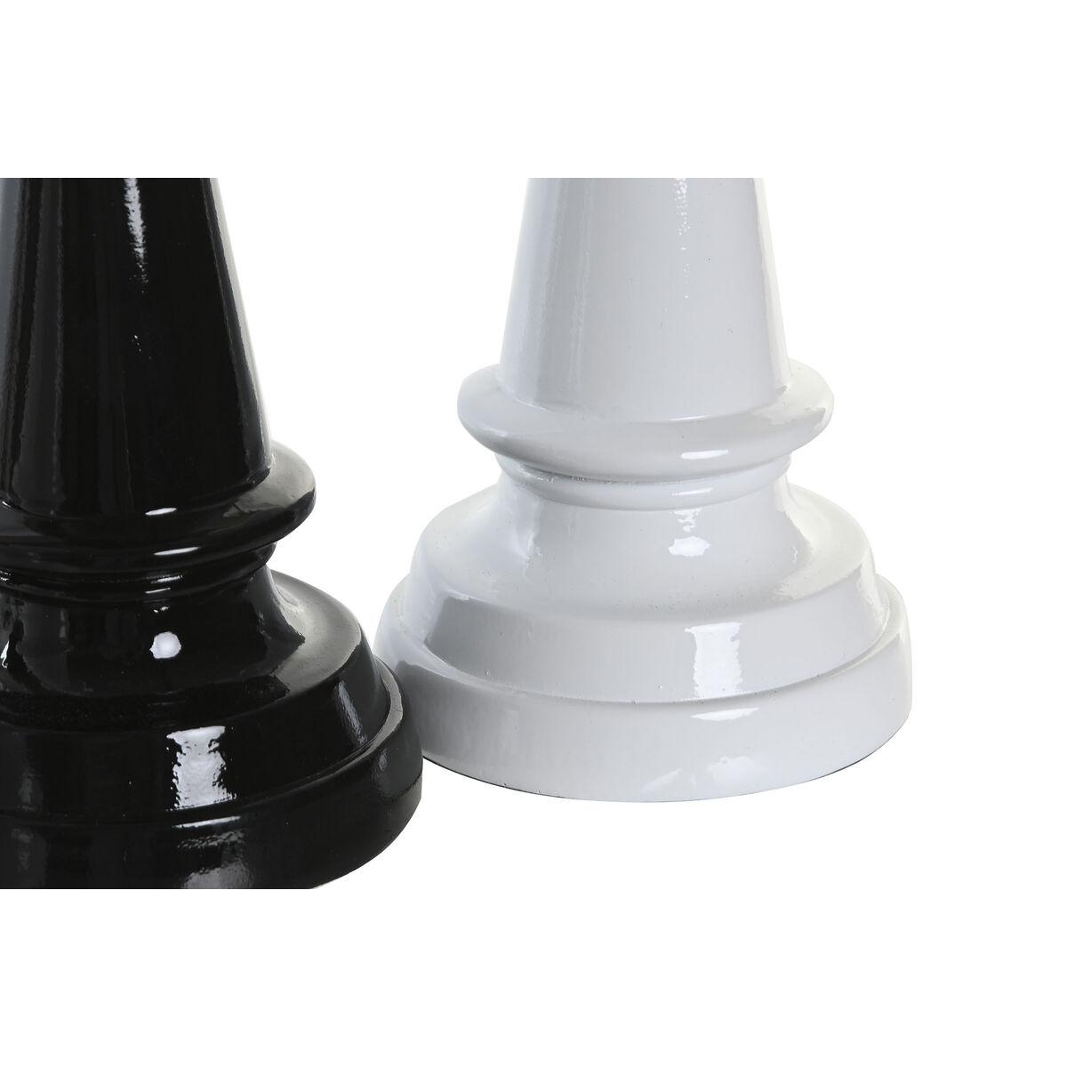 Figura Decorativa DKD Home Decor Negro Blanco Resina Fichas de Ajedrez Moderno (11 x 11 x 27,5 cm) (4 Unidades)