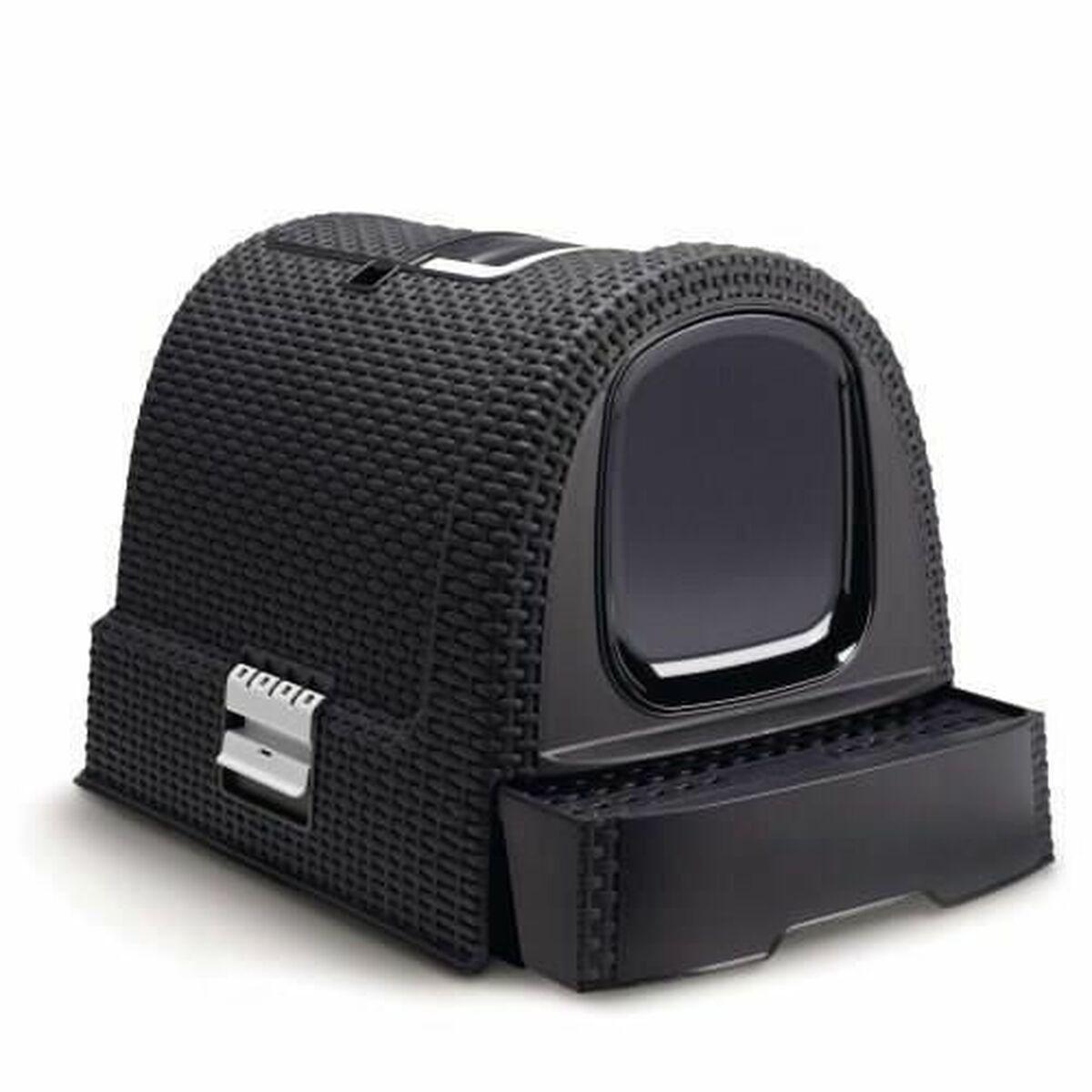 Arenero para Gatos Curver 51 x 38,5 x 39,5 cm Antracita Negro Plástico