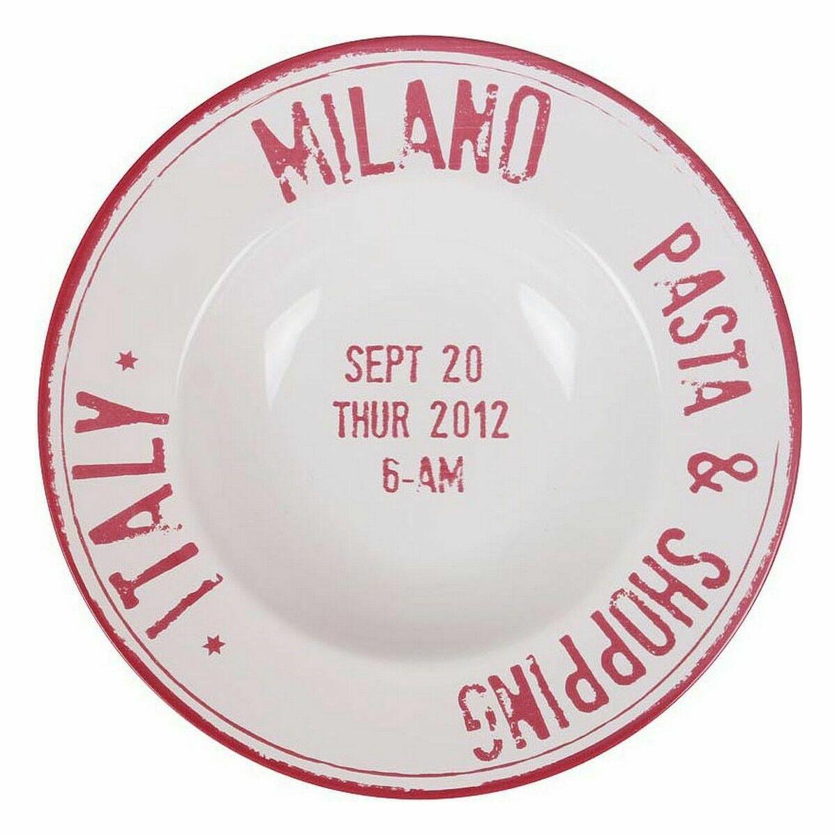 Plato para Pasta Santa Clara Milano Rojo Porcelana Ø 28 cm
