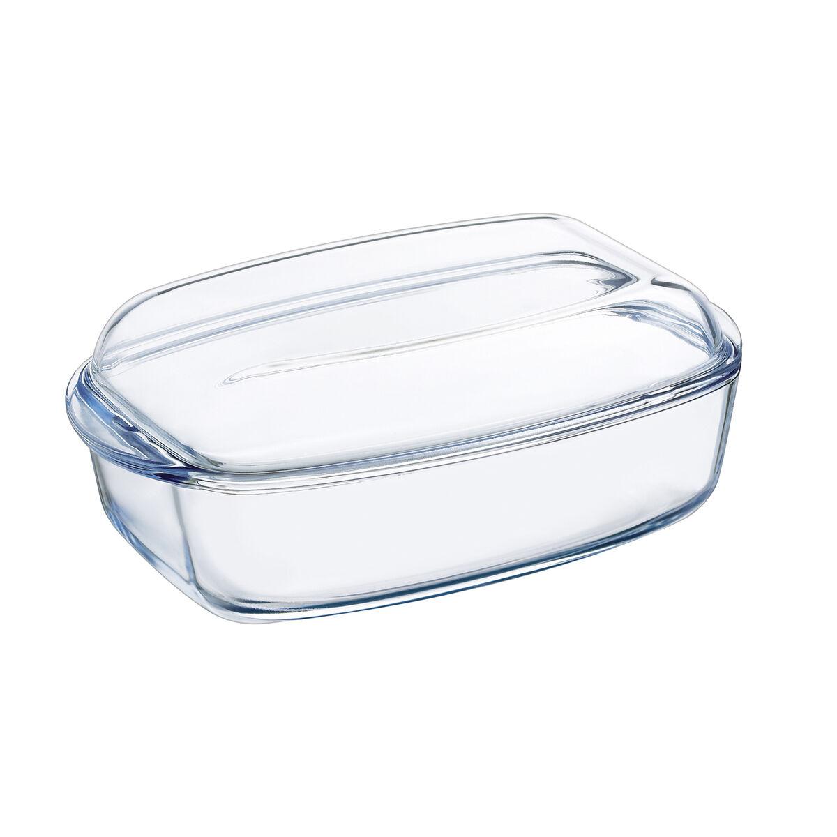 Fuente de Cocina Pyrex Classic Con Tapa 4,5 L 38 x 22 x 11 cm Transparente Vidrio (3 Unidades)