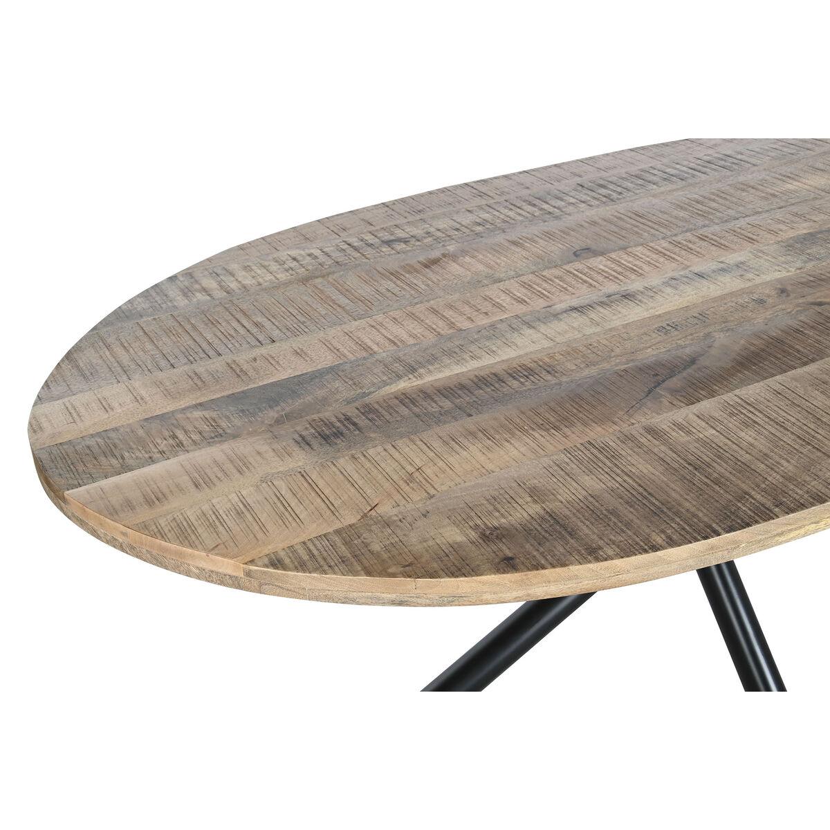 Mesa de Comedor DKD Home Decor Natural Negro Metal Madera de mango 200 x 100 x 76 cm